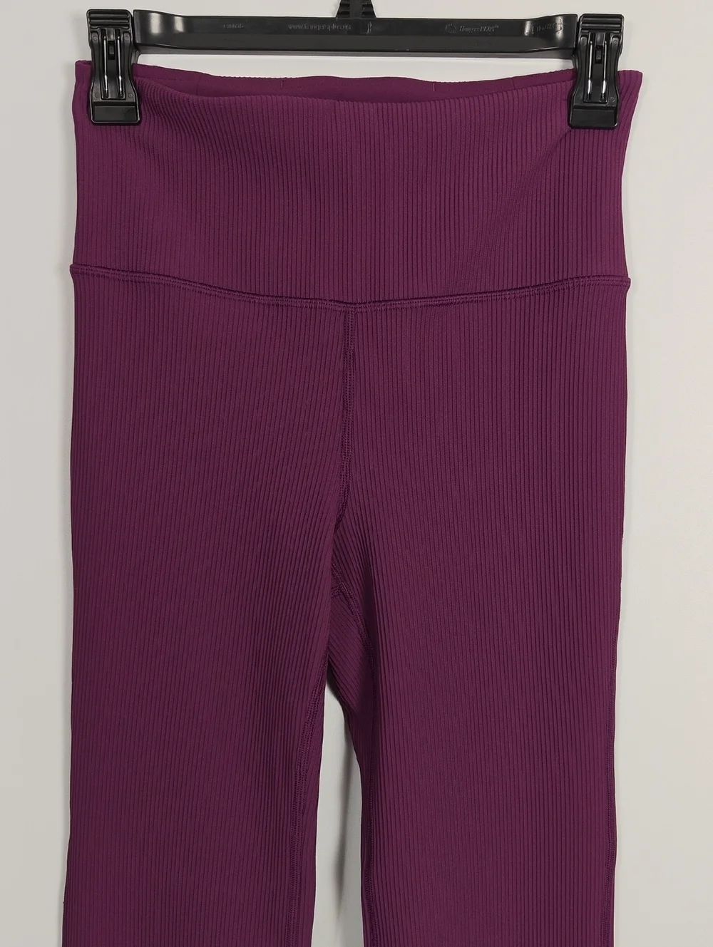 ATHLETA Elation Ultra High Rise Rib Snap Straight Leg Pant in Purple Size Small